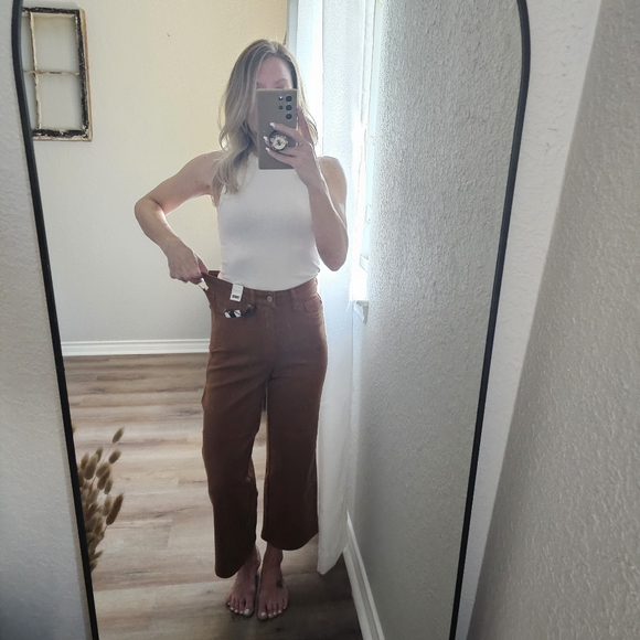 Judy Blue Tummy Control Wide Leg Crop Jeans Size 3(26) 5(27) 11(30) - Picture 15 of 16